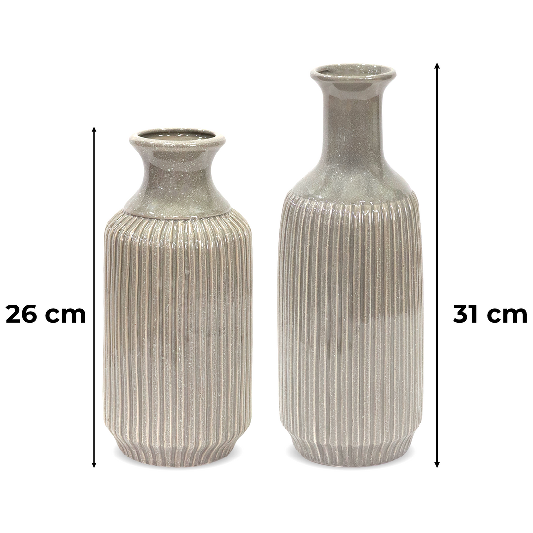 Set 2 vases en céramique 25cm + 30cm
