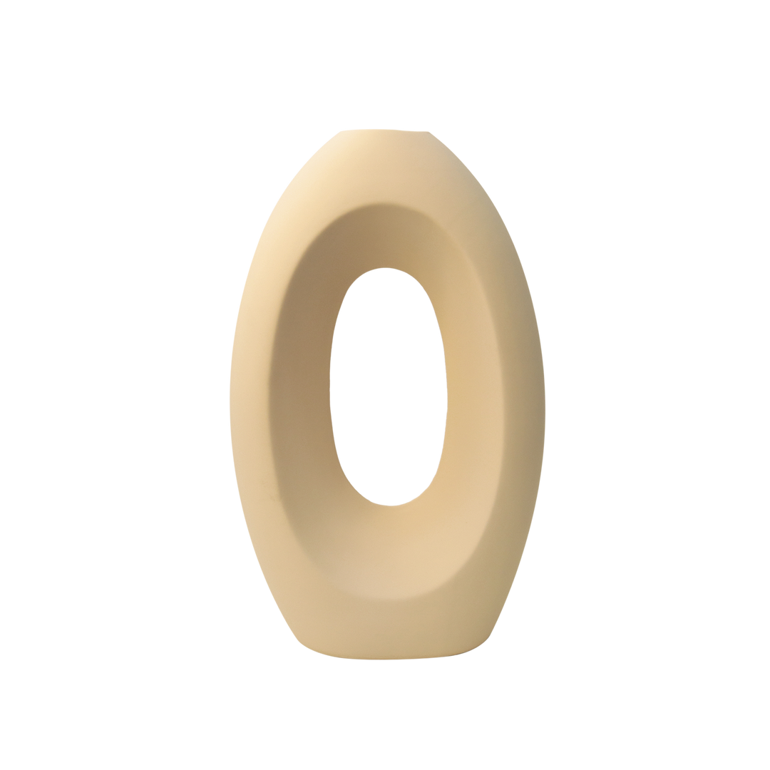 Vase en céramique beige 20x13cm