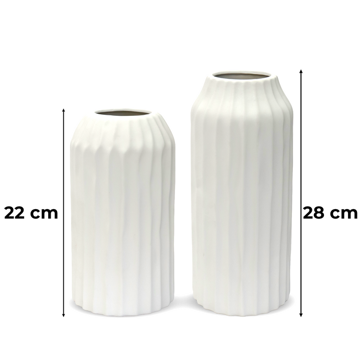 Set 2 vases en céramique 22cm + 28cm