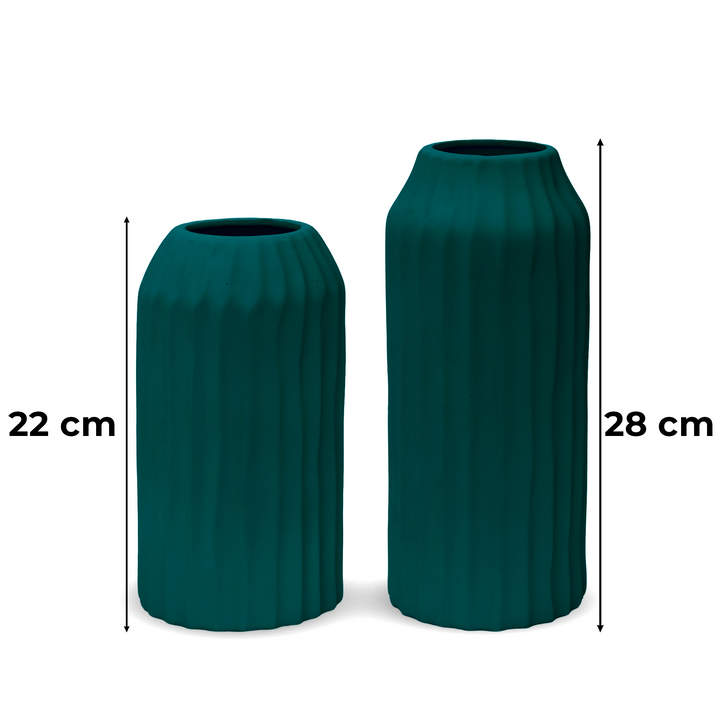Set 2 vases en céramique 22cm + 28cm