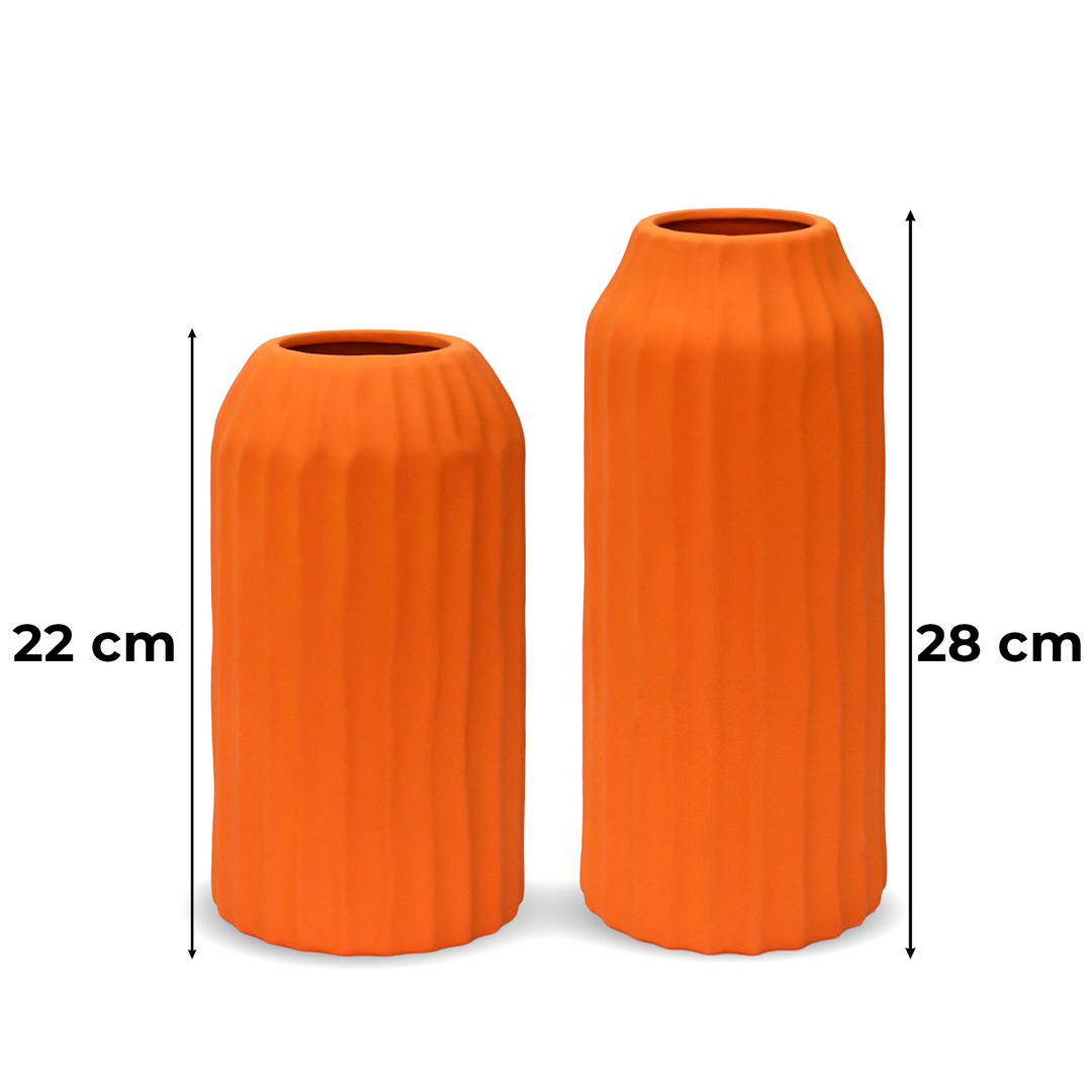 Set 2 vases en céramique 22cm + 28cm