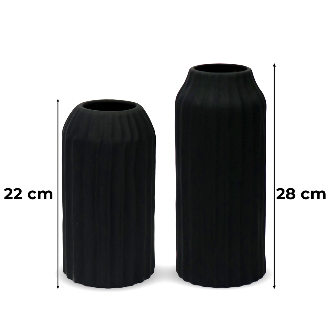 Set 2 vases en céramique 22cm + 28cm