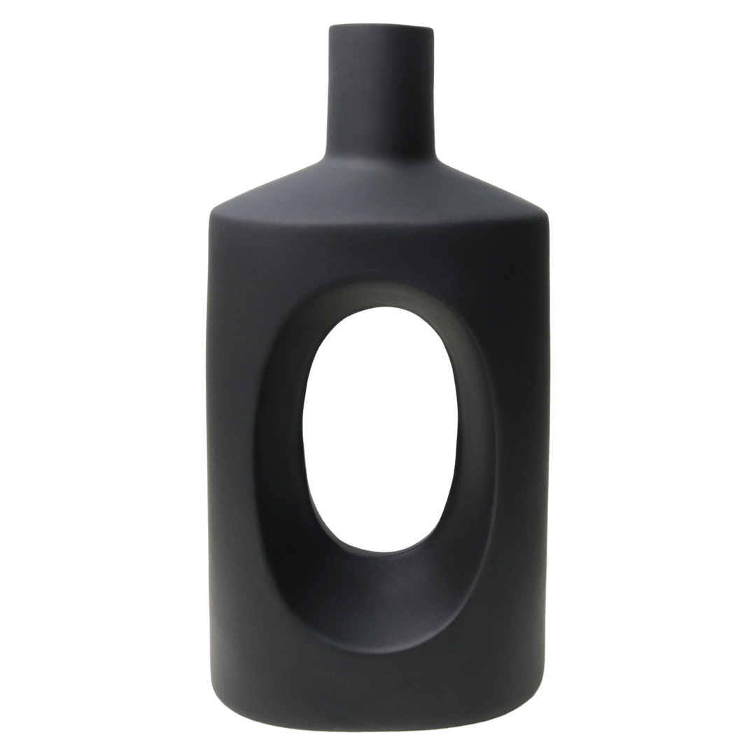 Vase en céramique noir 27x13cm