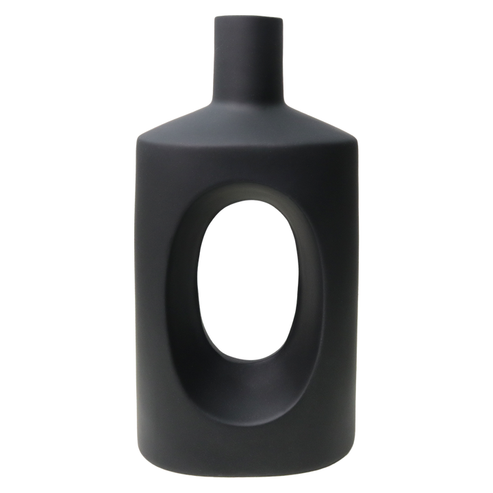 Vase en céramique noir 27x13cm