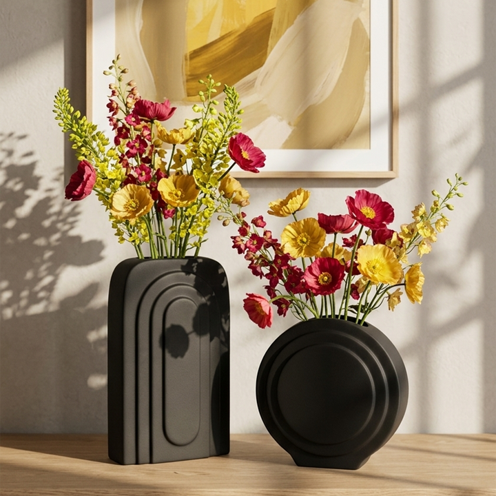 Set 2 vases en céramique 20cm + 27cm