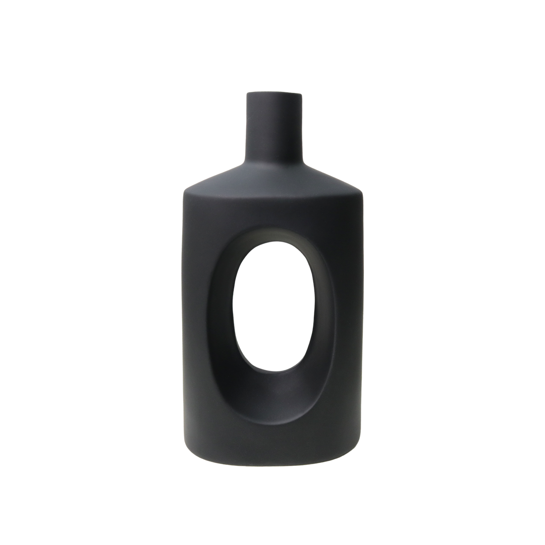 Vase en céramique noir 20x11cm