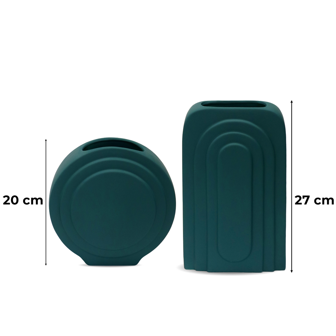 Set 2 vases en céramique 20cm + 27cm