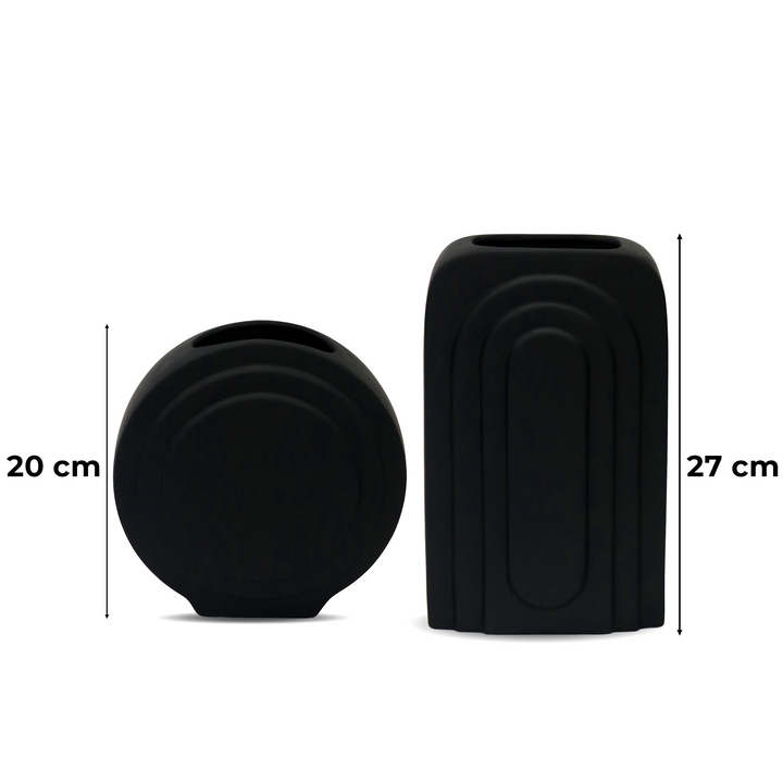 Set 2 vases en céramique 20cm + 27cm