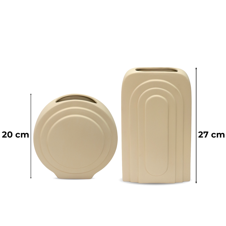 Set 2 vases en céramique 20cm + 27cm