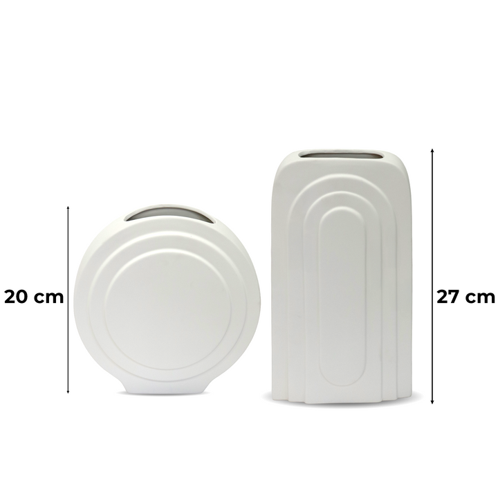Set 2 vases en céramique 20cm + 27cm