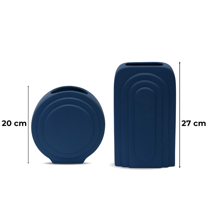 Set 2 vases en céramique 20cm + 27cm