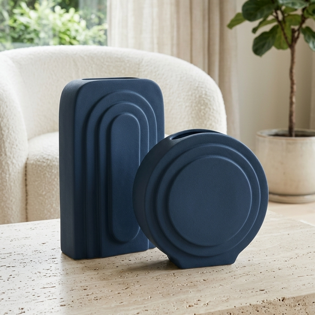 Set 2 vases en céramique 20cm + 27cm