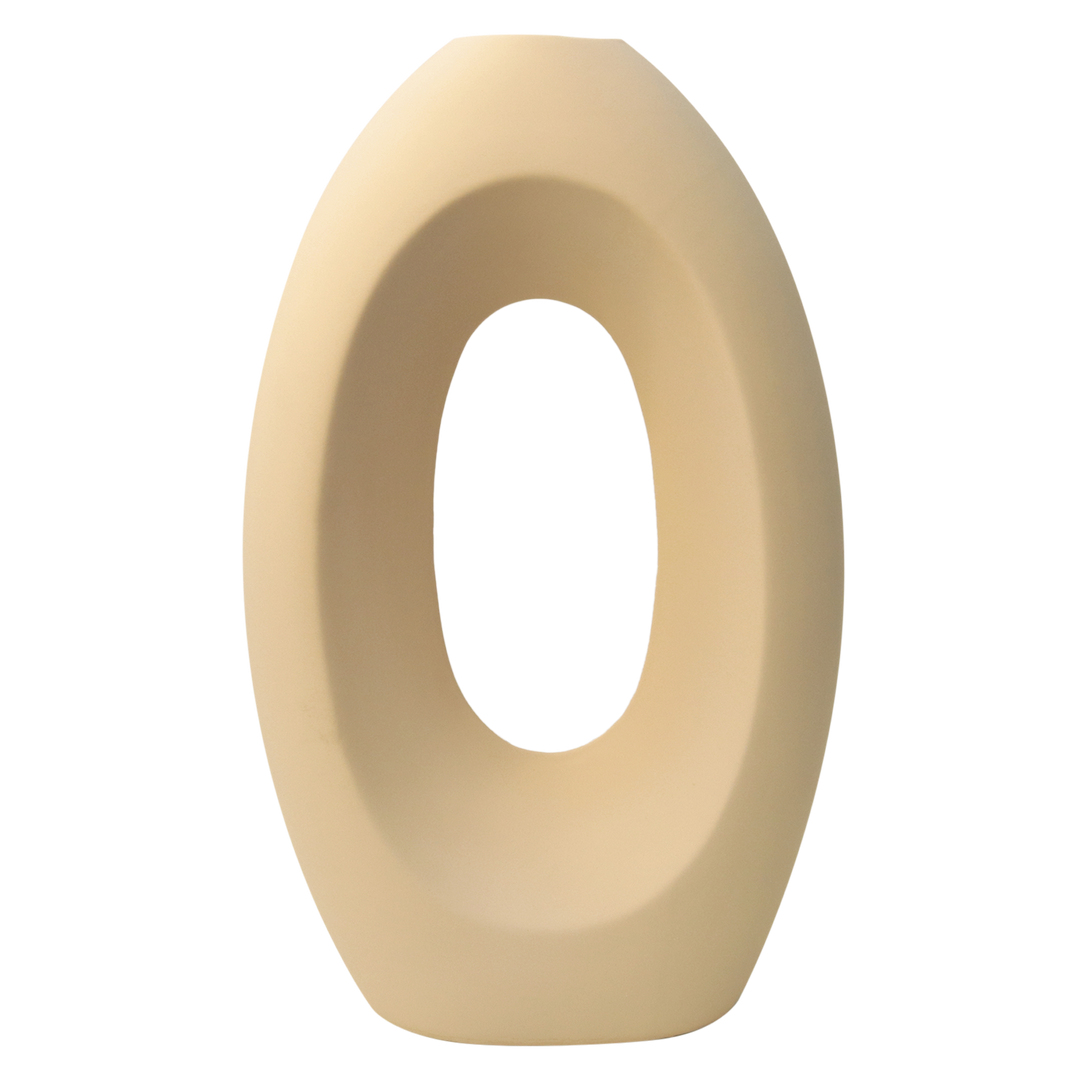 Vase en céramique beige 28x16cm
