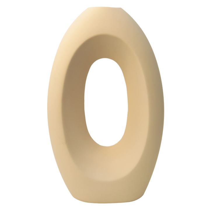 Vase en céramique beige 28x16cm
