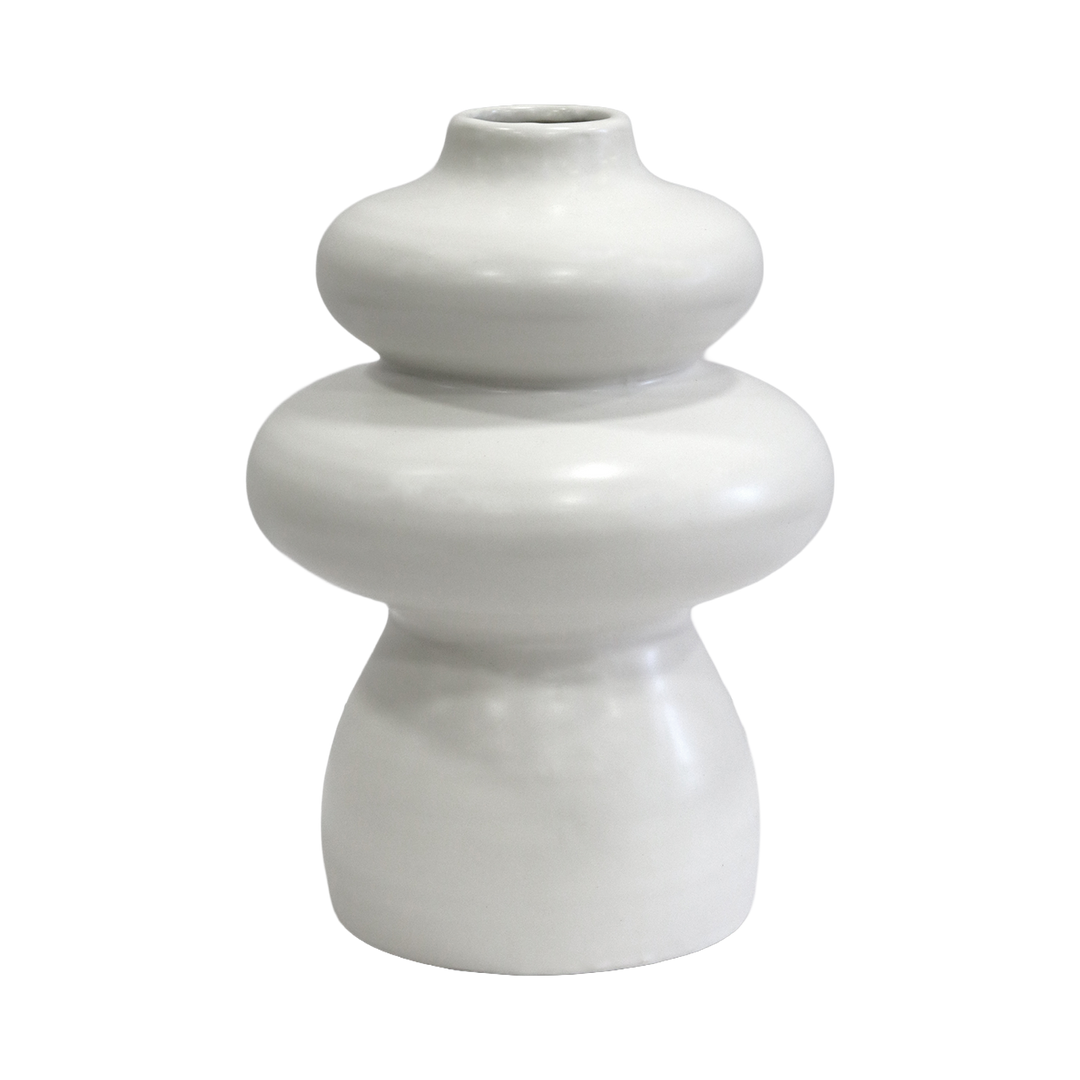 Vase en céramique blanc 13x27cm