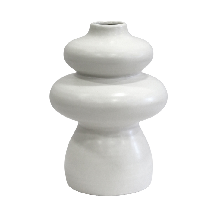 Vase en céramique blanc 13x27cm