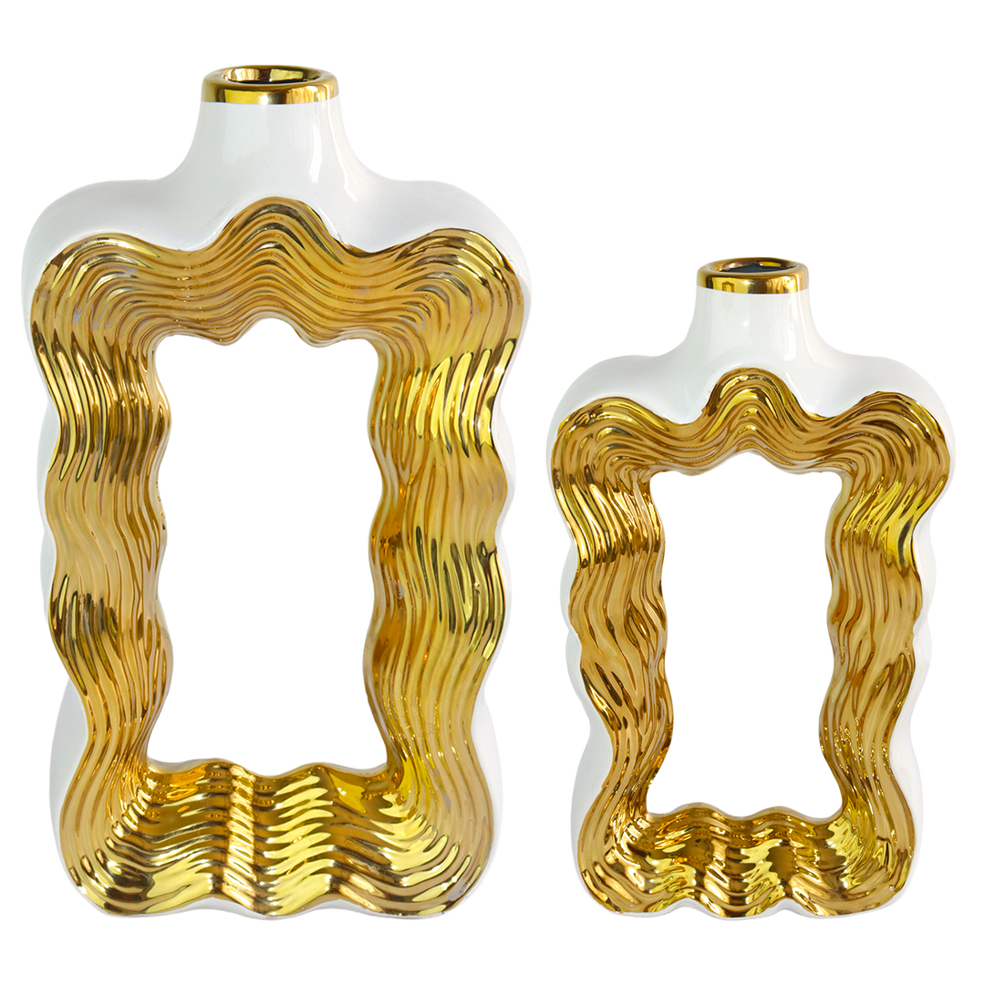 Set 2 vases en céramique 26cm + 30cm