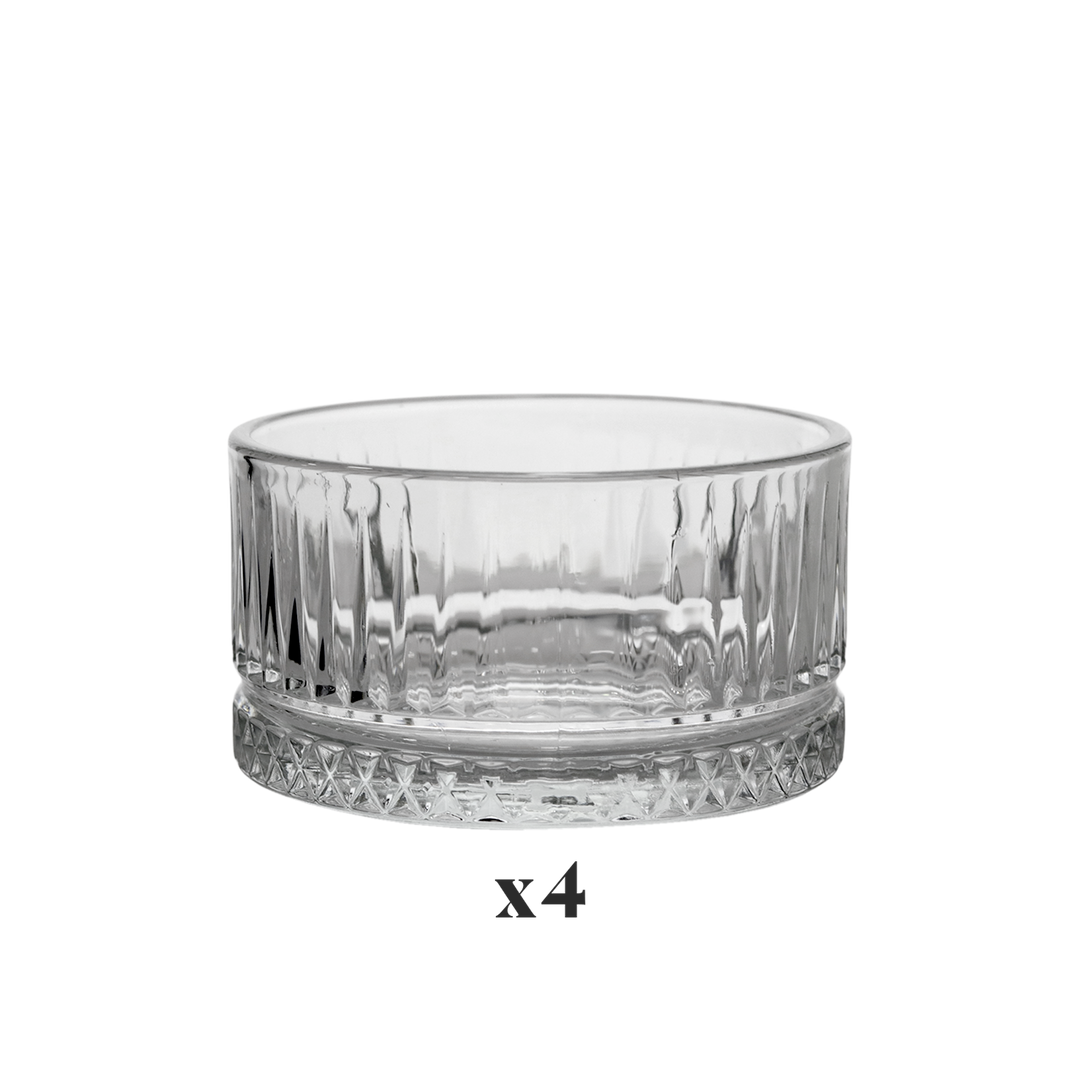 Set 6 verres à thé 5x7,50cm + 4 ramequins 9x5cm