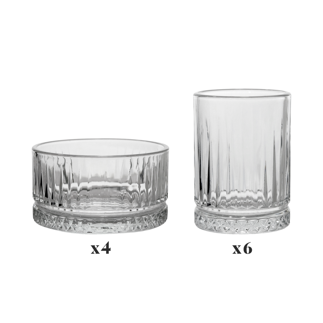 Set 6 verres à thé 5x7,50cm + 4 ramequins 9x5cm