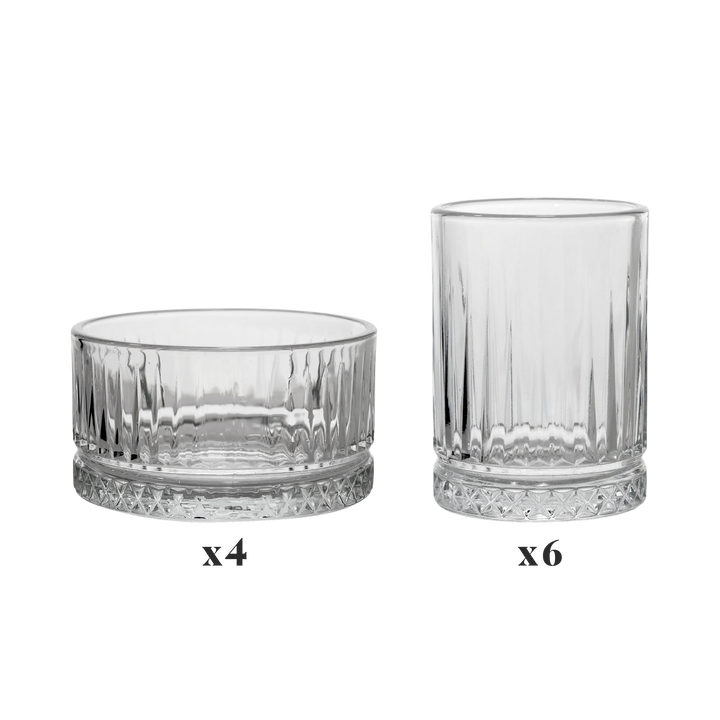 Set 6 verres à thé 5x7,50cm + 4 ramequins 9x5cm