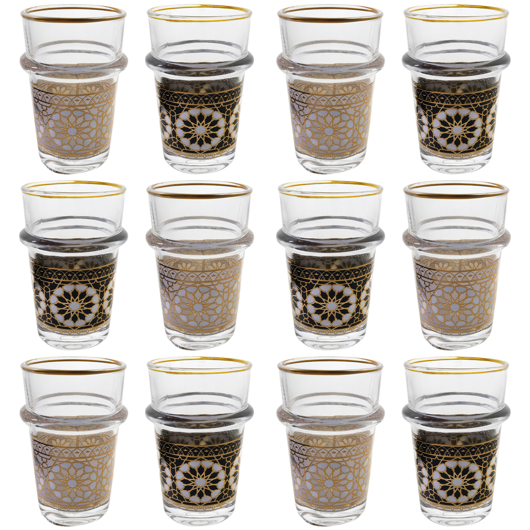 12 verres à thé "Zellij Marocain"
