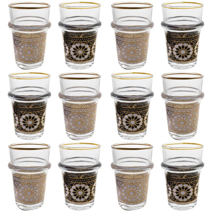 12 verres à thé "Zellij Marocain"