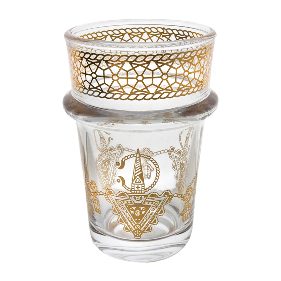 12 verres à thé dorés "Tazerzit"