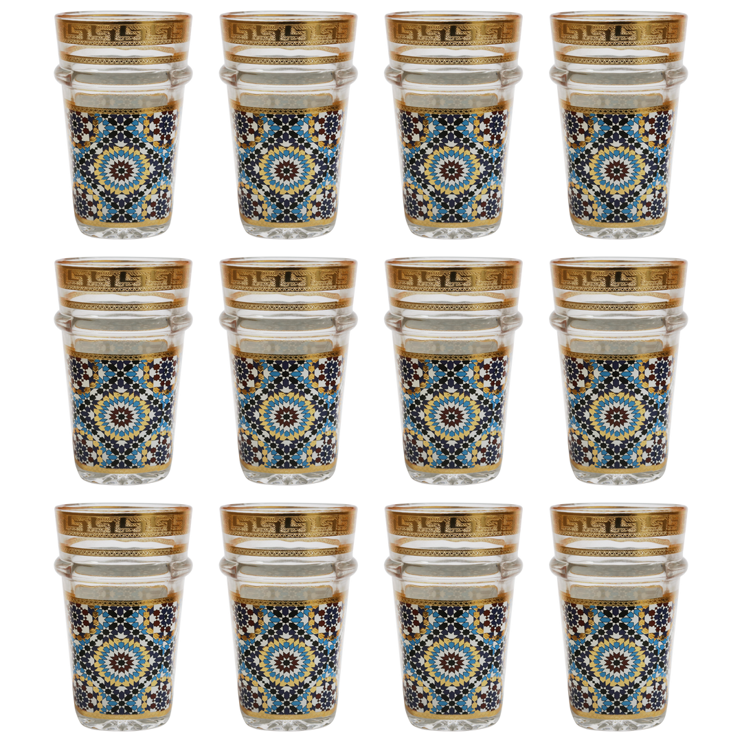 12 verres à thé zellij marocain