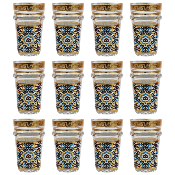 12 verres à thé zellij marocain