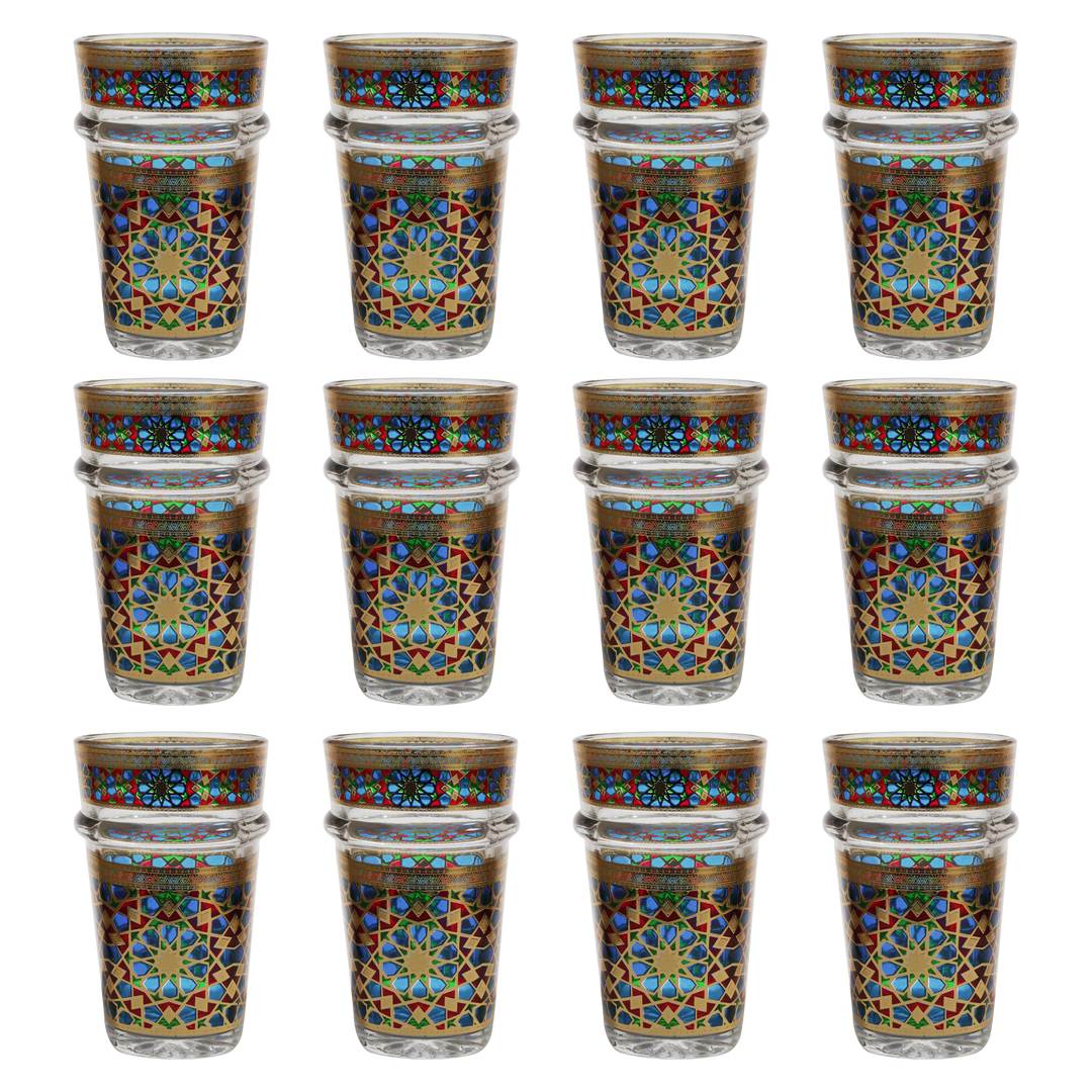 12 verres à thé zellij marocain