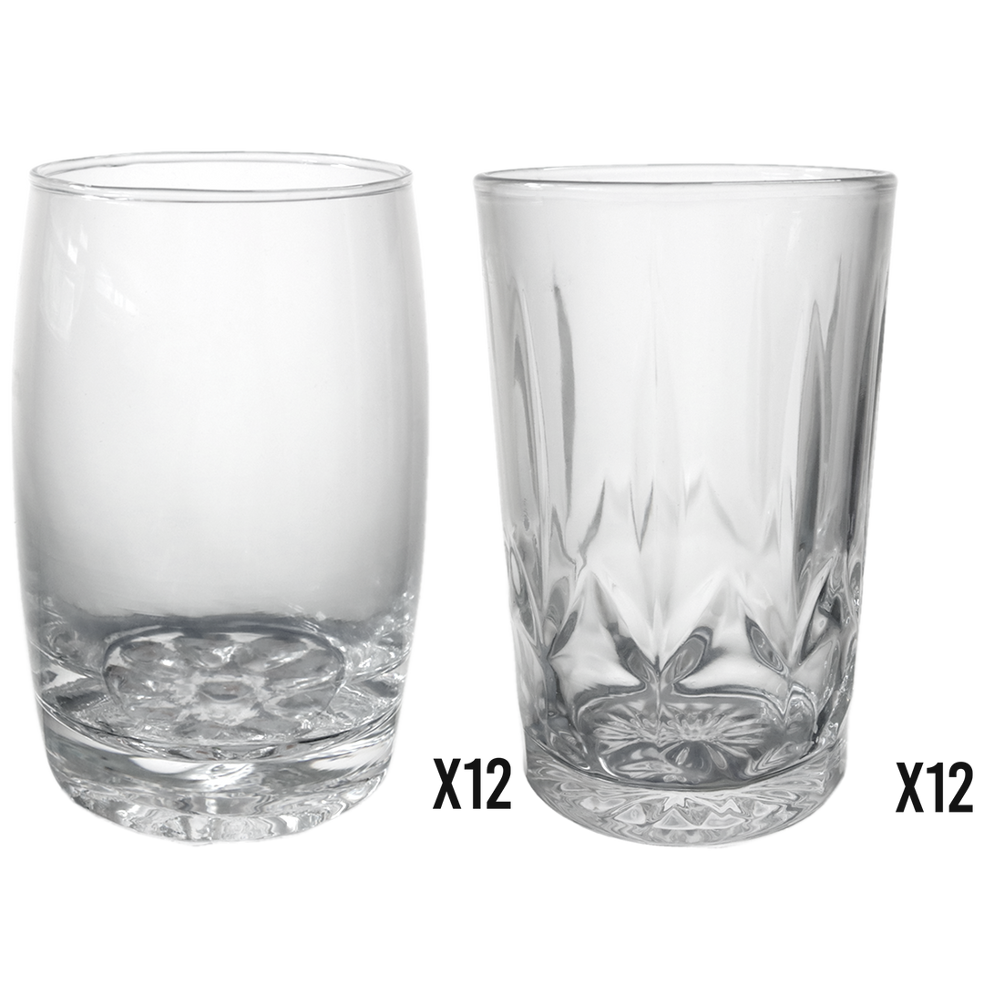Set 12 verres à thé 165ML + 12 verres à eau 250ML
