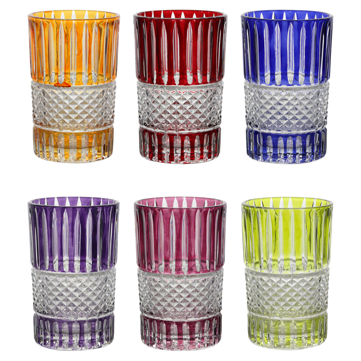 6 verres à thé colorés