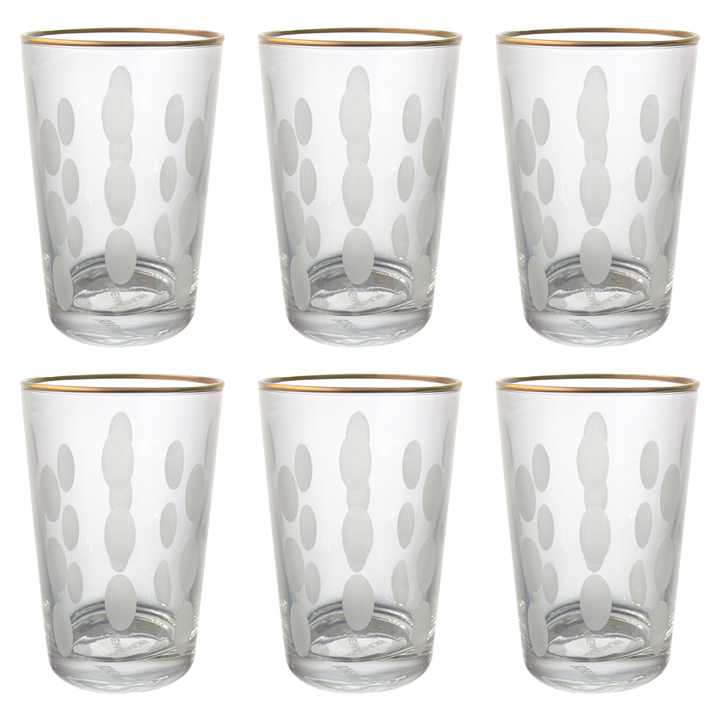 Set 6 verres à thé bordure dorée