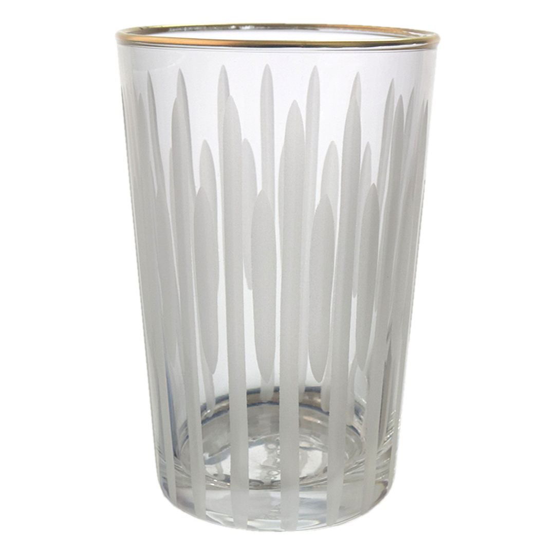 Set 6 verres à thé bordure dorée