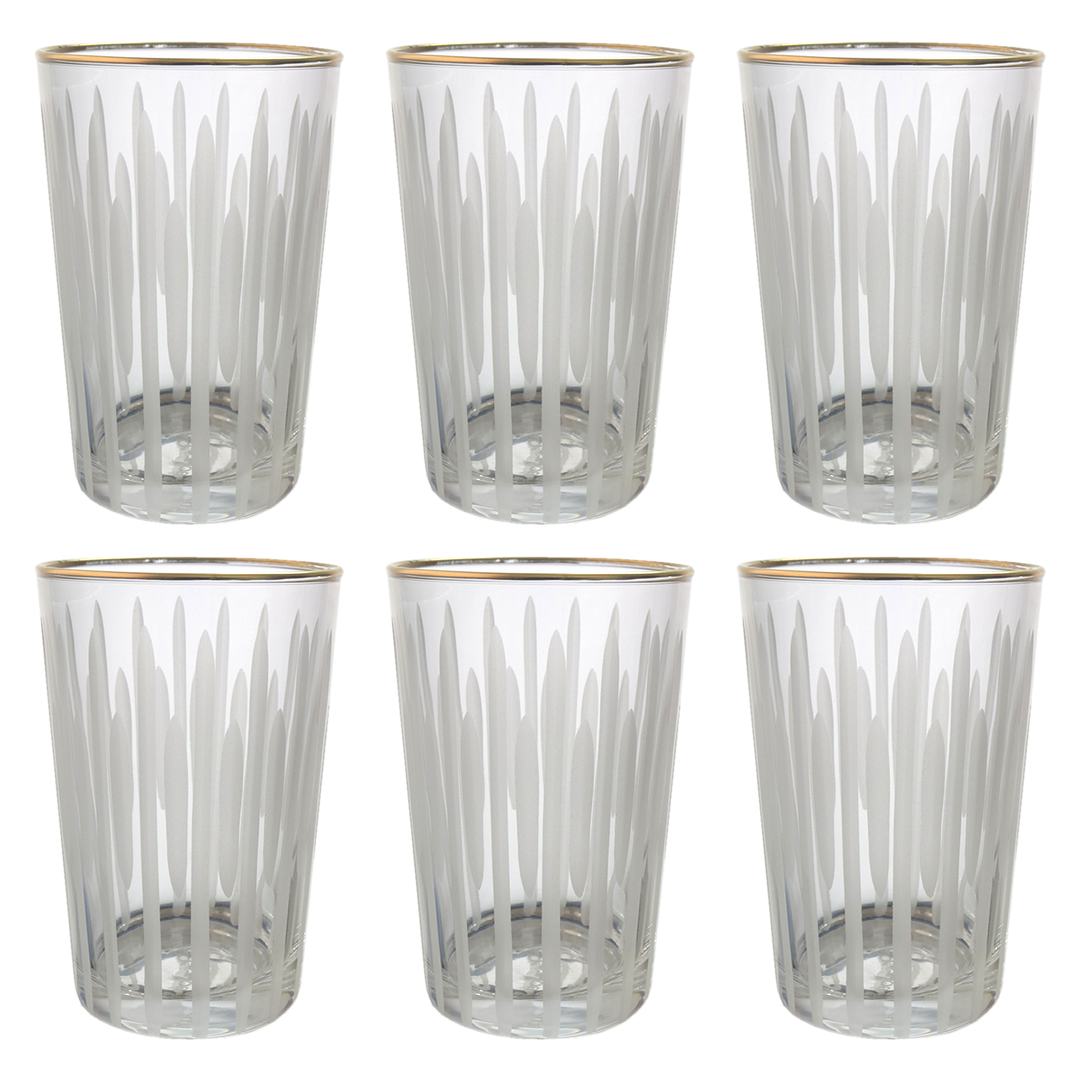 Set 6 verres à thé bordure dorée