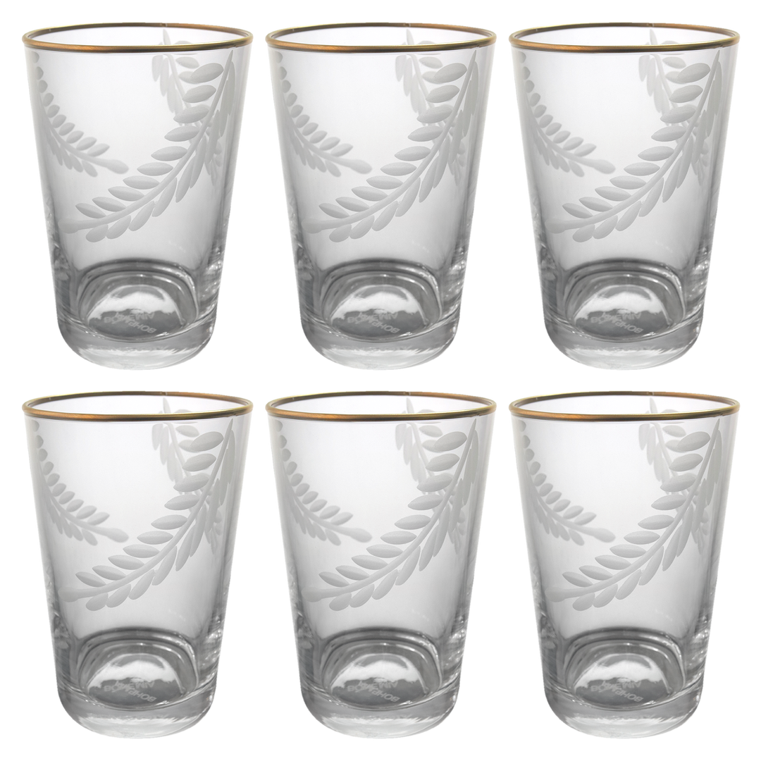 Set 6 verres à thé bordure dorée