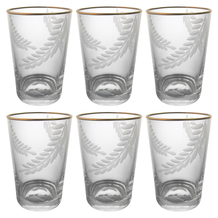 Set 6 verres à thé bordure dorée