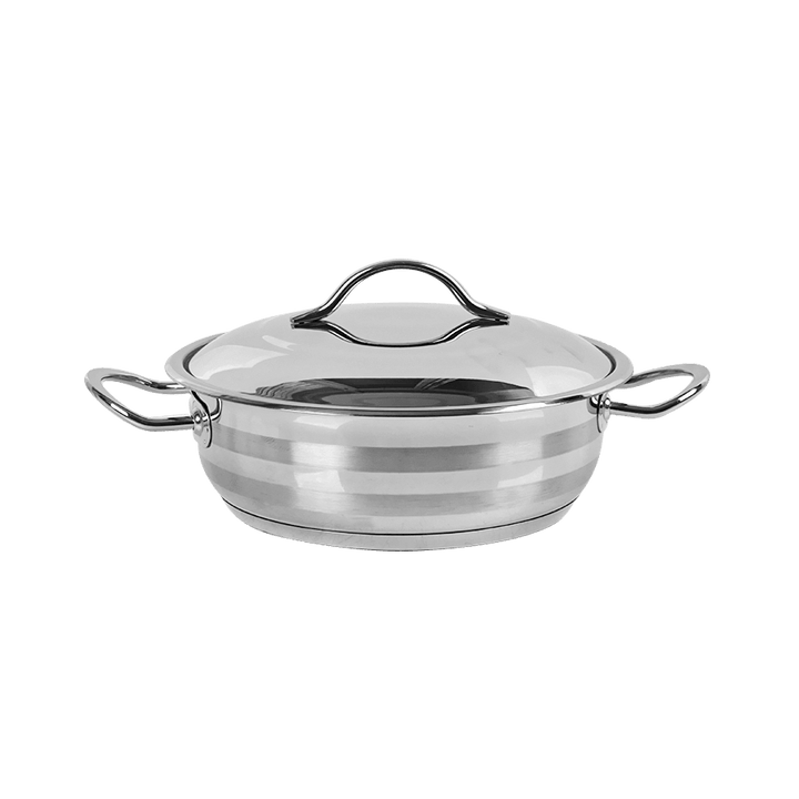 Wok avec couvercle en inox 2,8L - Saga Cuisine