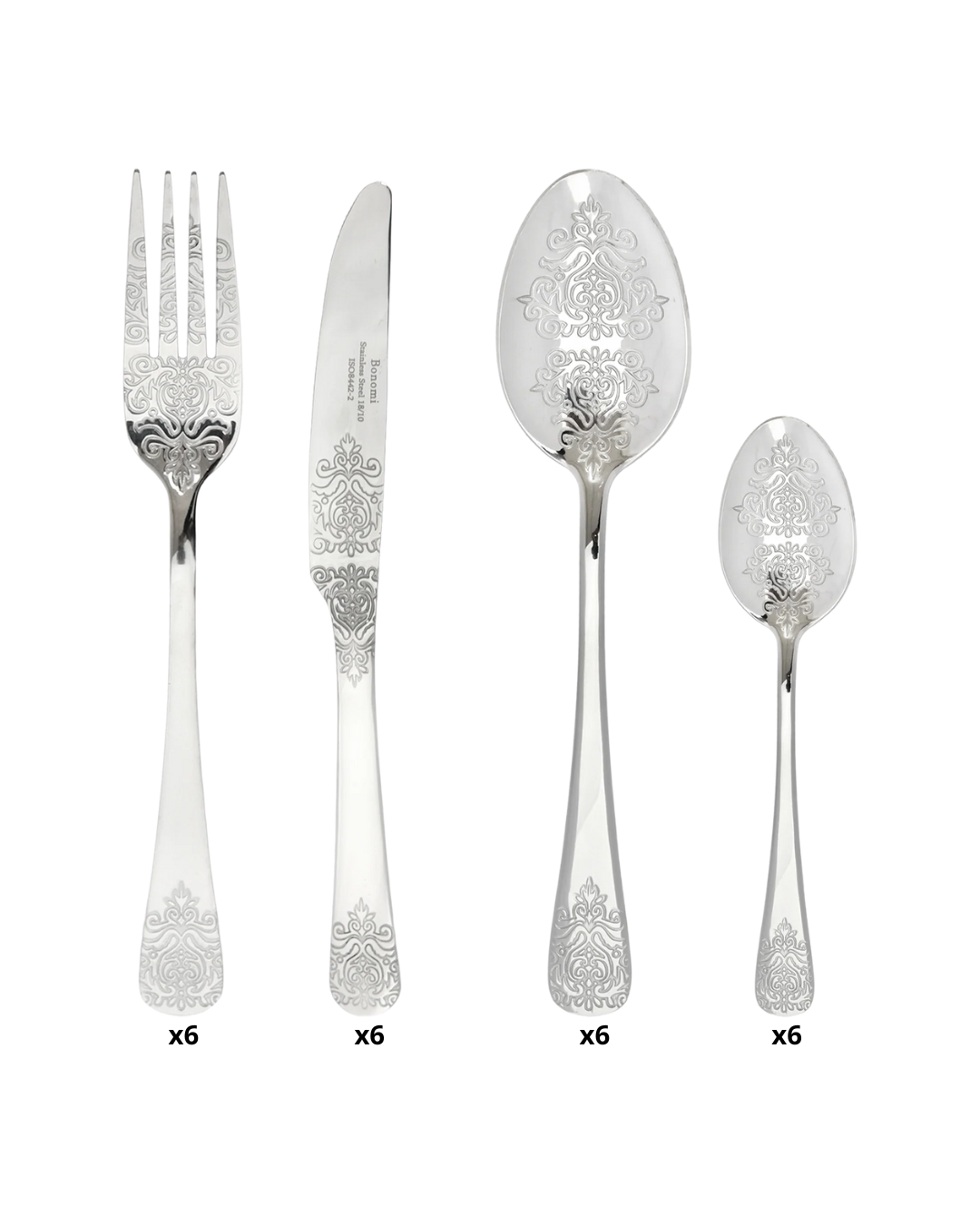 Couvert de table silver 24pcs