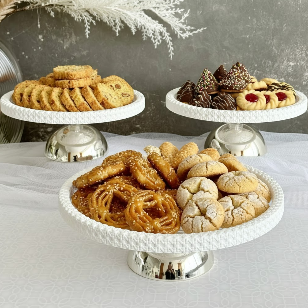 Set 3 présentoirs ronds en plexiglass 2x25cm + 30cm