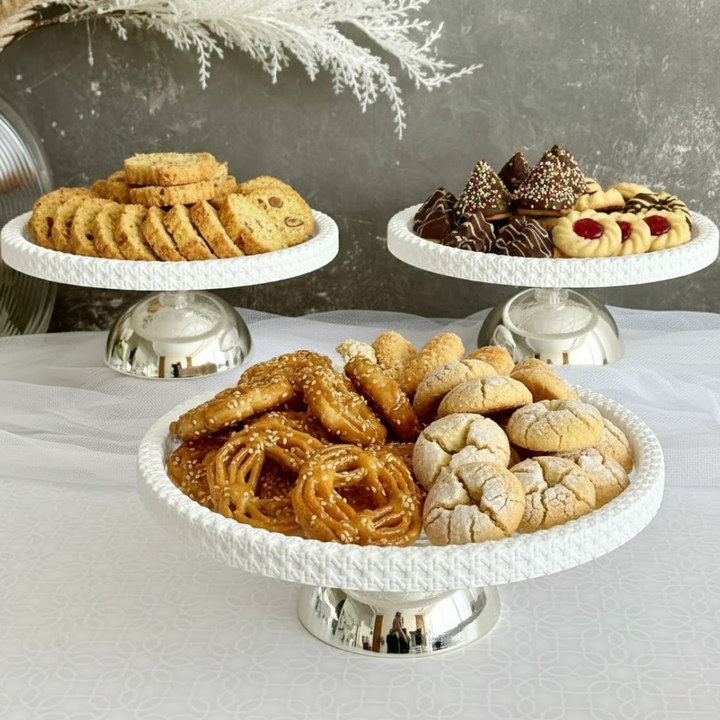 Set 3 présentoirs ronds en plexiglass 2x25cm + 30cm