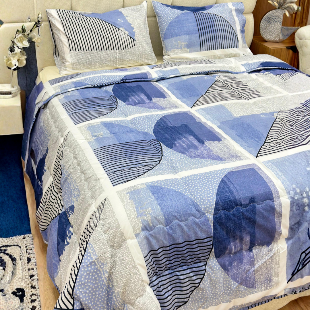 Couvre lit 235x235cm + 2 Taies d'oreiller 50x70cm