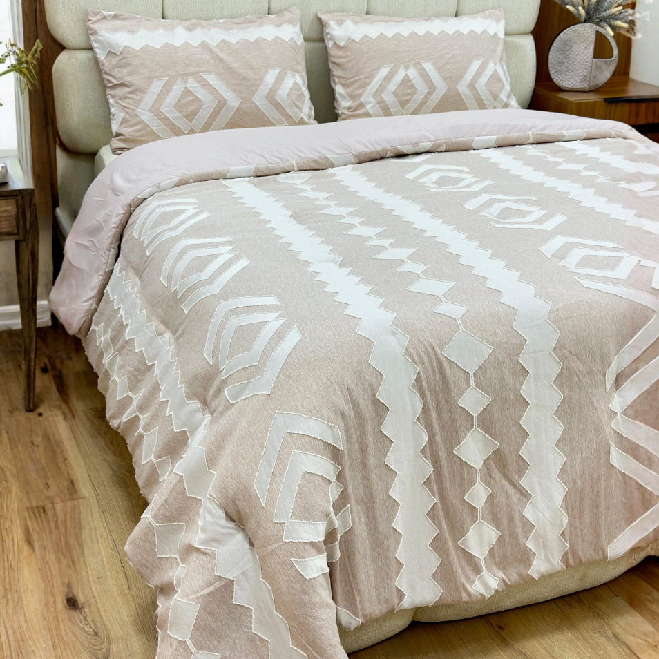 Couvre lit 240x240cm + 2 Taies d'oreiller 50x70cm