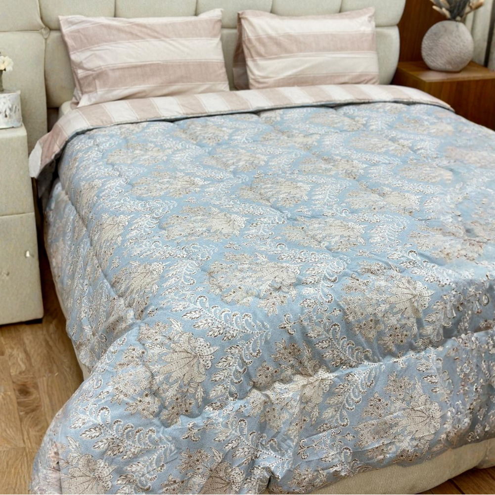 Couvre lit 235x235cm + 2 Taies d'oreiller 50x70cm