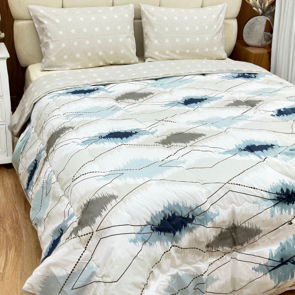 Couvre lit 235x235cm + 2 Taies d'oreiller 50x70cm