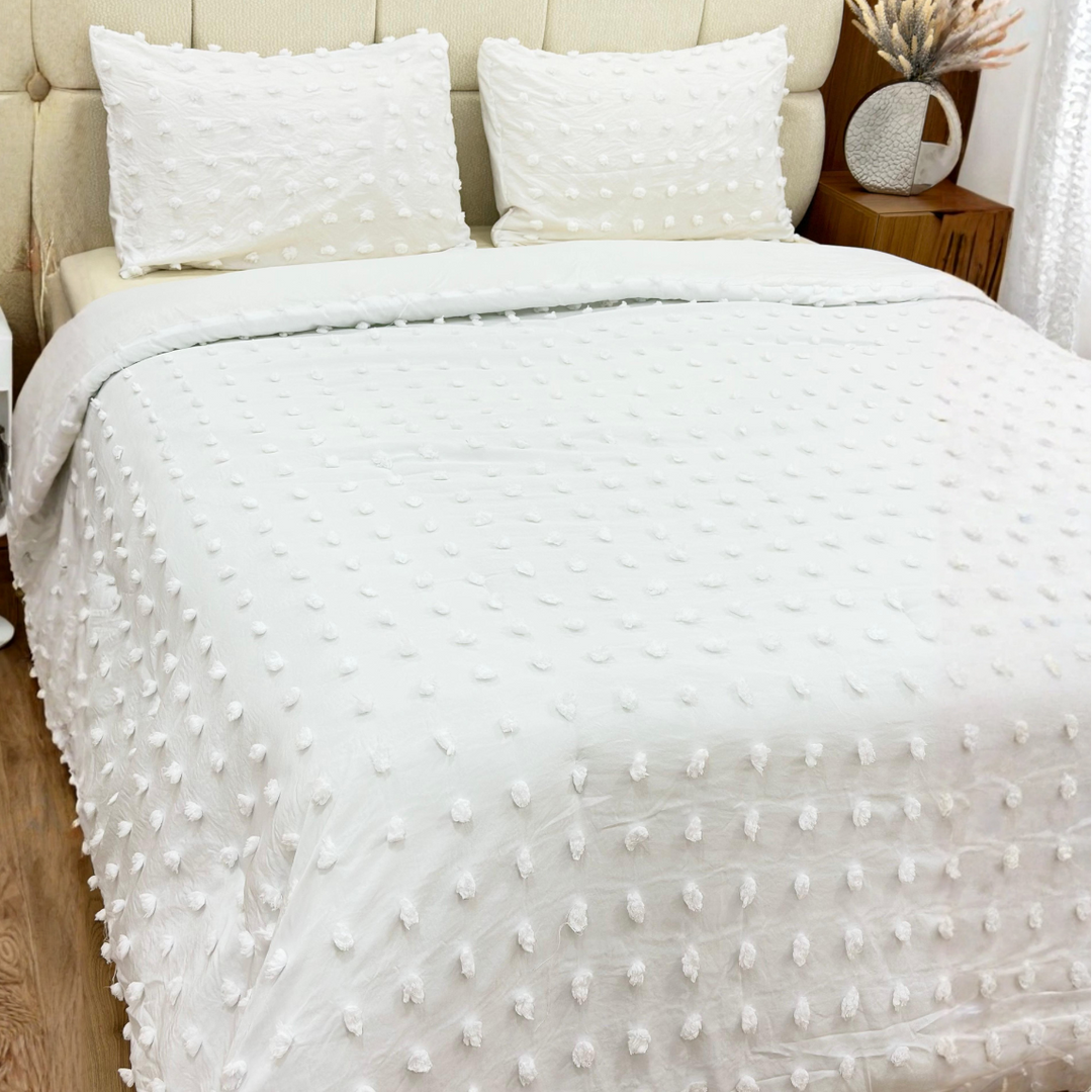 Couvre lit 240x240cm + 2 Taies d'oreiller 50x70cm