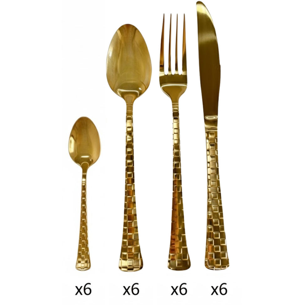 Couverts de table dorés 24pcs