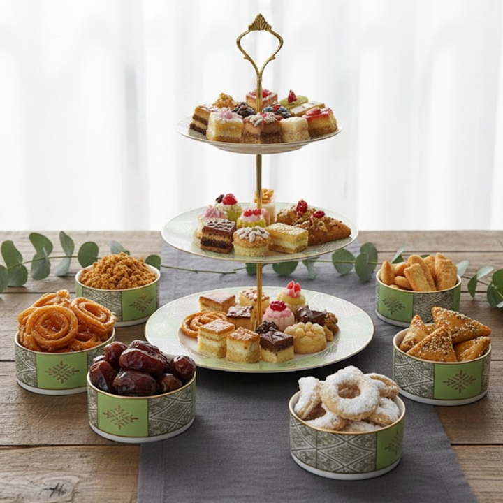 Set présentoir 3 niveaux 19cm/23cm/27cm + 6 bols 10cm beldi