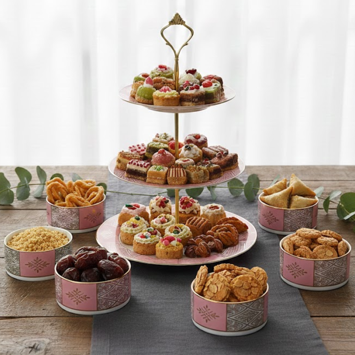 Set présentoir 3 niveaux 19cm/23cm/27cm + 6 bols 10cm beldi