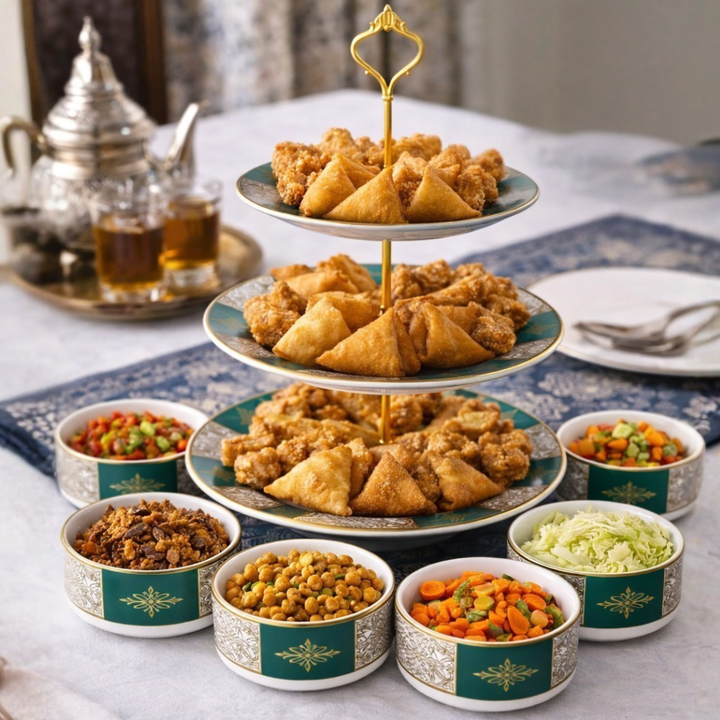 Set présentoir 3 niveaux 19cm/23cm/27cm + 6 bols 10cm beldi